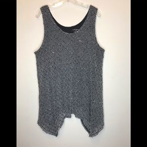 Lane Bryant Black White Sequin Tank